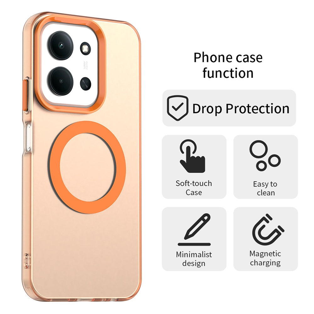 MagSafe-deksel for Xiaomi Poco C85 4G / Redmi 15C 5G / 15C 4G, Techsuit, CandyCase, Oransje