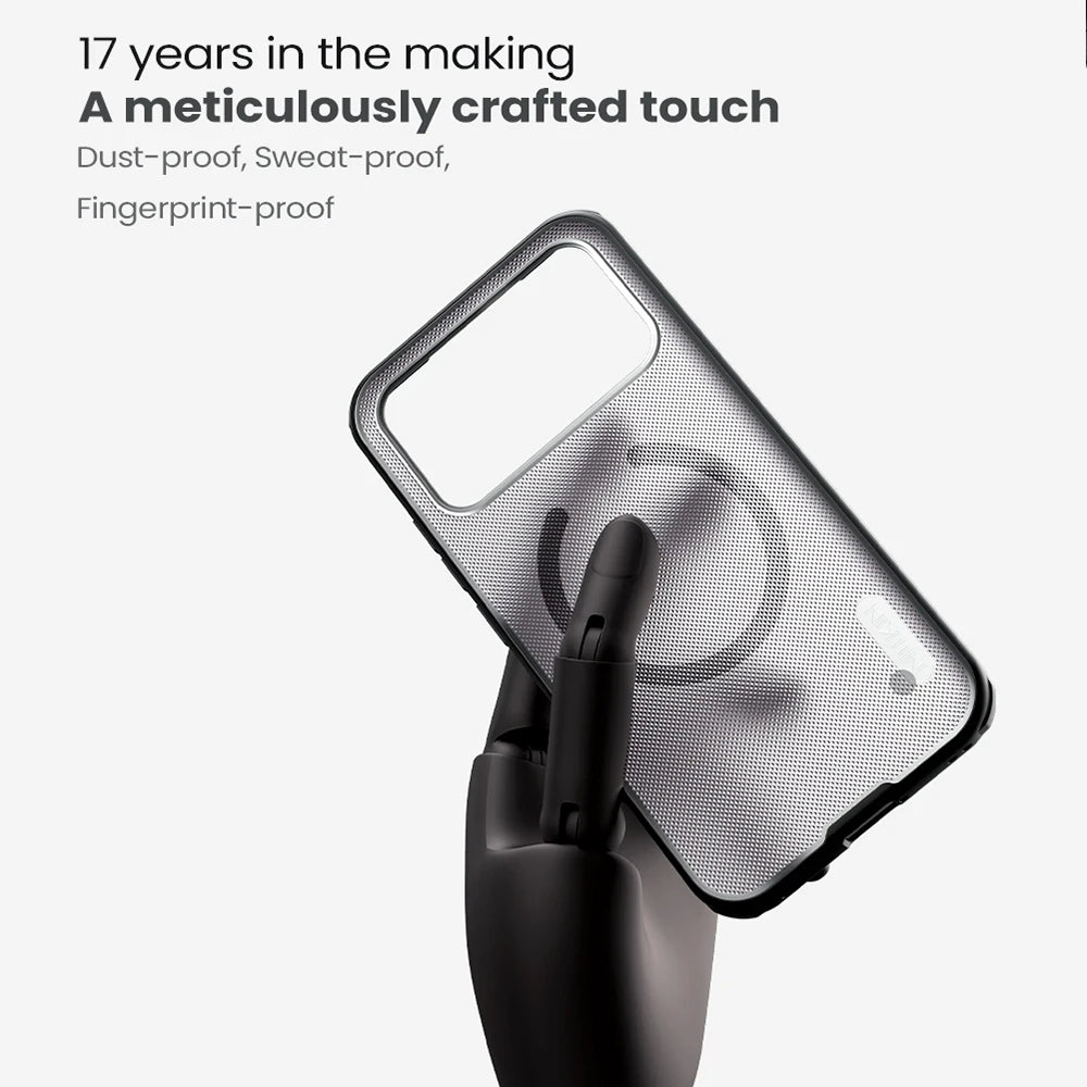 MagSafe-deksel for Xiaomi Poco F8 Ultra, Nillkin, Super Shield Pro, Svart Gjennomsiktig Satinert