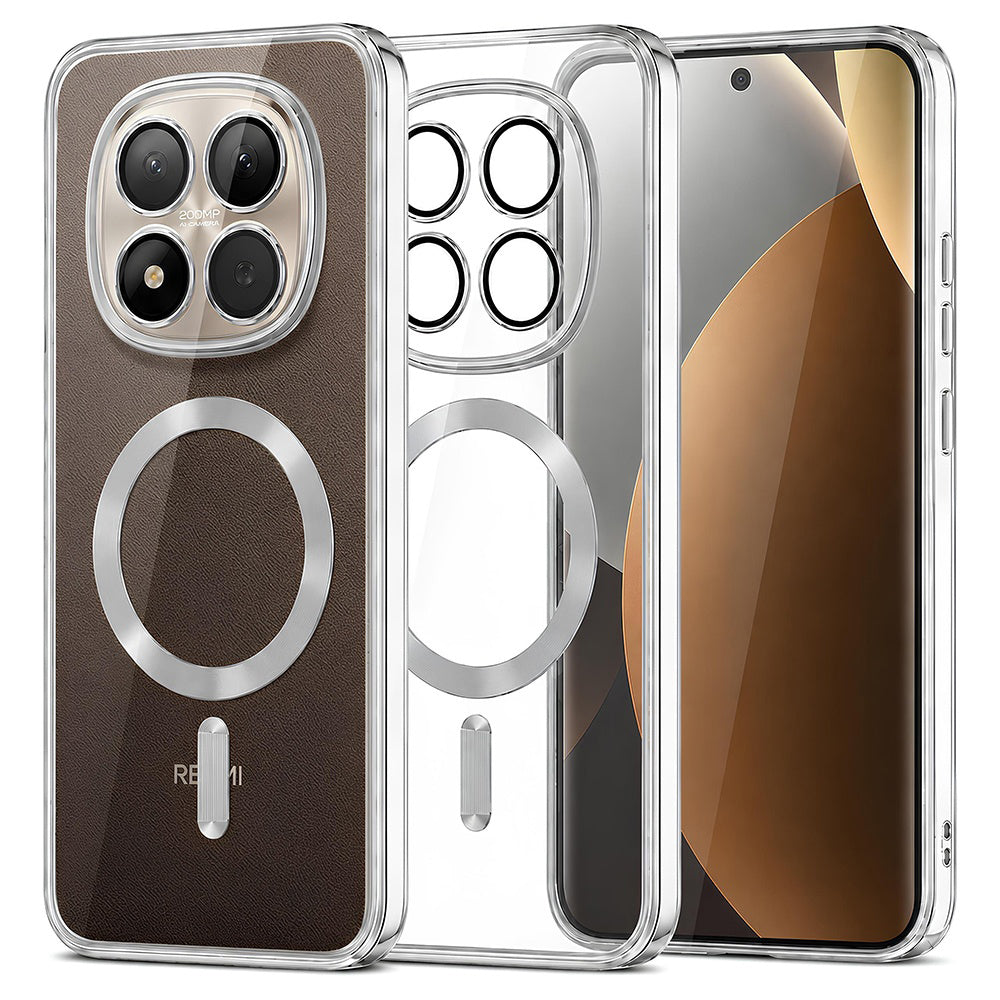 MagSafe-deksel for Xiaomi Poco M8 Pro / Redmi Note 15 Pro+ 5G, Techsuit, Luxury Crystal, Sølv