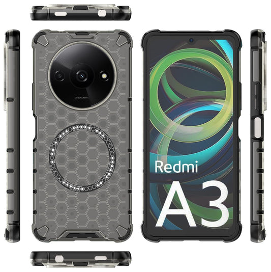 MagSafe-deksel for Xiaomi Redmi A3x / A3, Techsuit, HoneyComb Shield, Svart