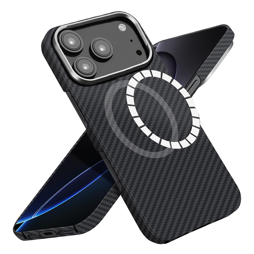 MagSafe-deksel for Apple iPhone 17 Pro Max, Techsuit, Aramidfiber, Svart