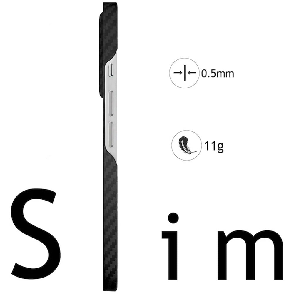 MagSafe-deksel for Apple iPhone 17 Pro, Techsuit Aramid Fiber, Svart