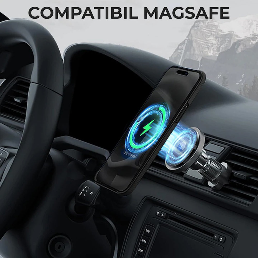 MagSafe-deksel for Apple iPhone 17 Pro, Techsuit Aramid Fiber, Svart