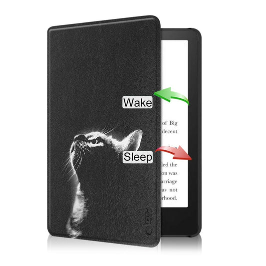 Etui til Amazon Kindle Paperwhite 6 tommer, Tech-Protect, SmartCase Cat, svart