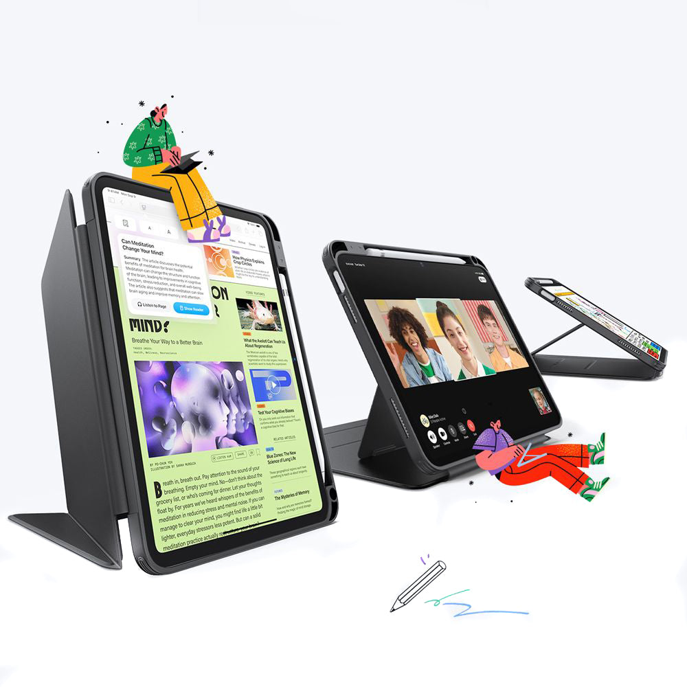Deksel for Apple iPad Air 11 (2026) / iPad Air 11 (2025) / Air 11 (2024) / Air (2022) / Air (2020), ESR, Flip Hybrid, Svart