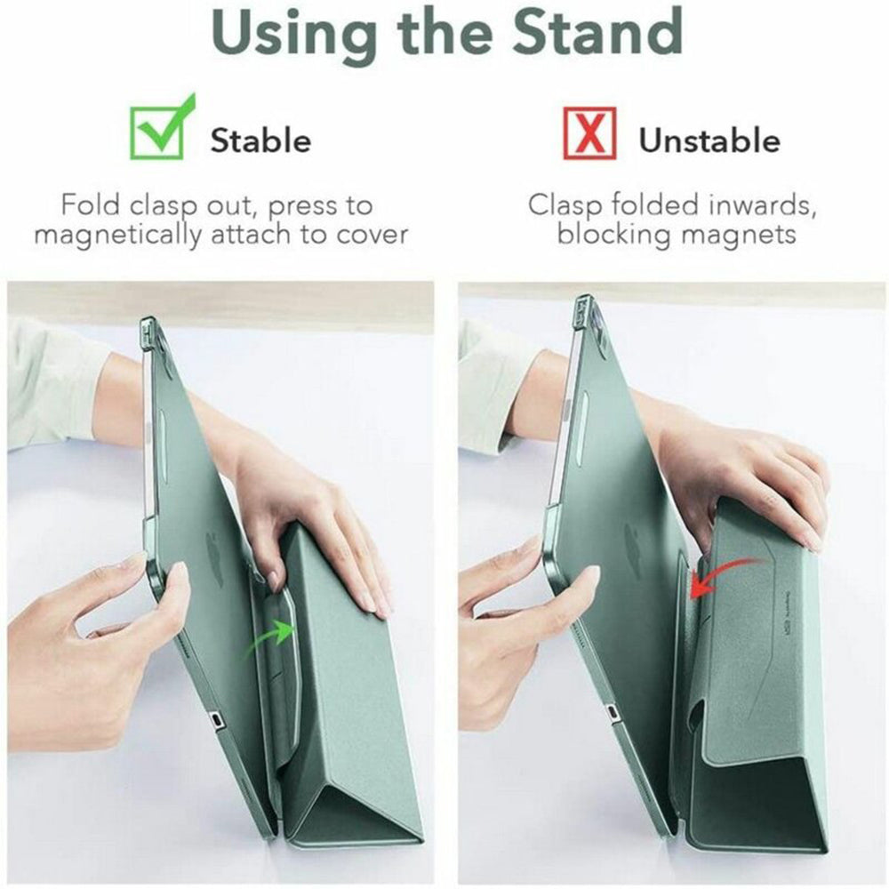 Deksel for Apple iPad Air 11 (2026) / iPad Air 11 (2025) / Air 11 (2024) / Air (2022) / Air (2020), ESR, Ascend Trifold, Satinert grønn