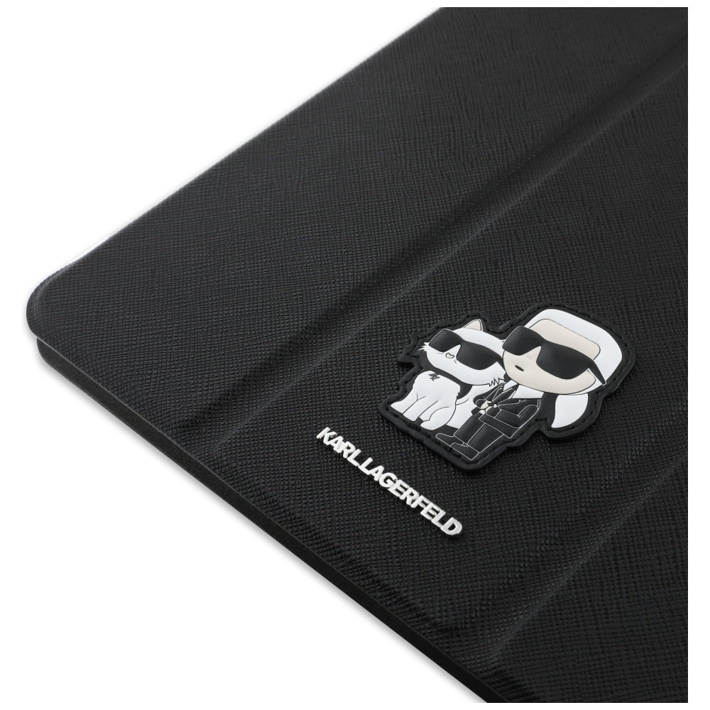 Deksel for Apple iPad Air 13 (2026) / Air 13 (2025) / Air 13 (2024), Karl Lagerfeld, Saffiano Karl & Choupette, Svart