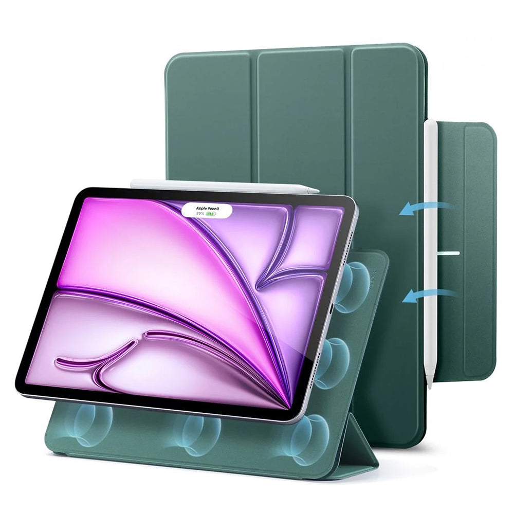 Deksel for Apple iPad Air 13 (2026) / Air 13 (2025) / Air 13 (2024) / Pro 12.9 (2022) / Pro 12.9 (2021), ESR, Rebound, Satinert grønn