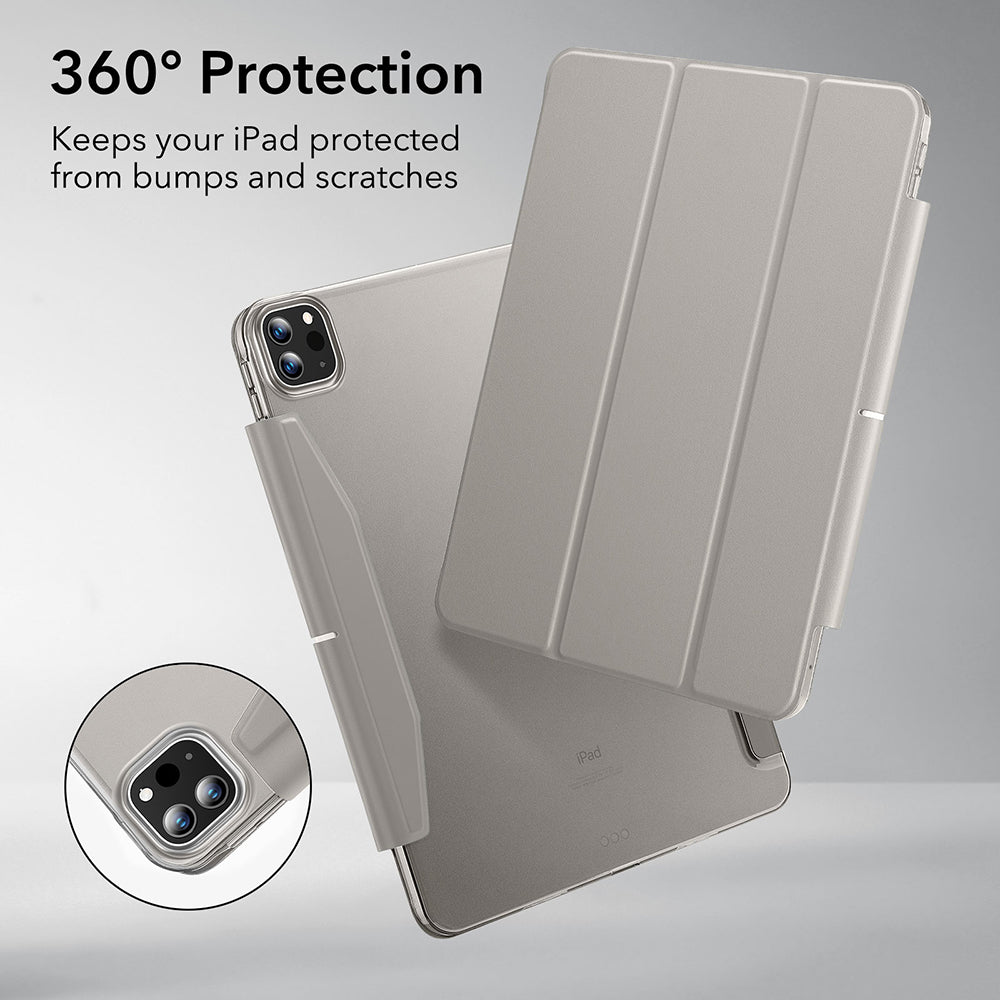 Deksel for Apple iPad Pro 11 (2024), ESR, Ascend Trifold, Grå