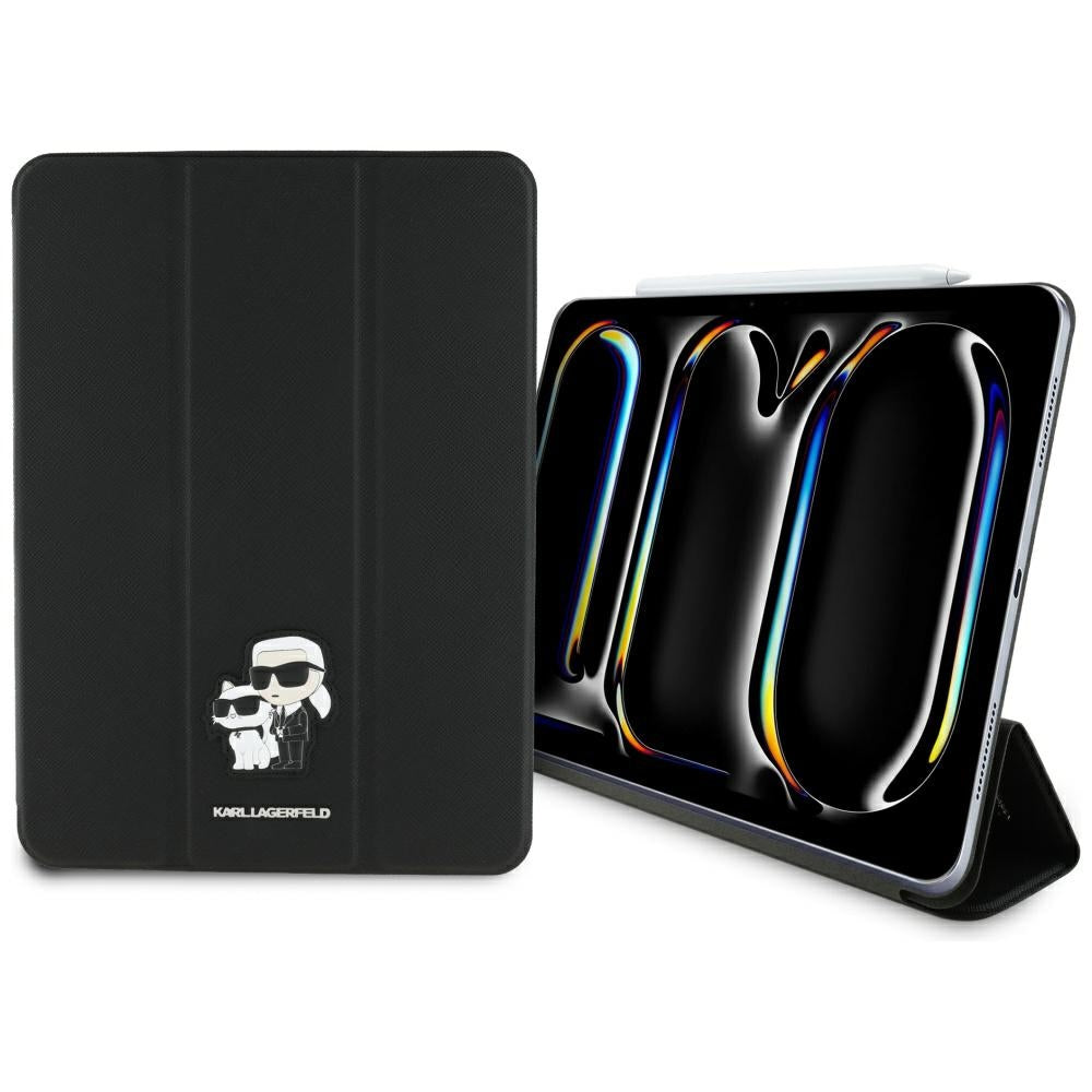 Etui for Apple iPad Pro 11 (2024), Karl Lagerfeld, Saffiano Karl & Choupette, Svart
