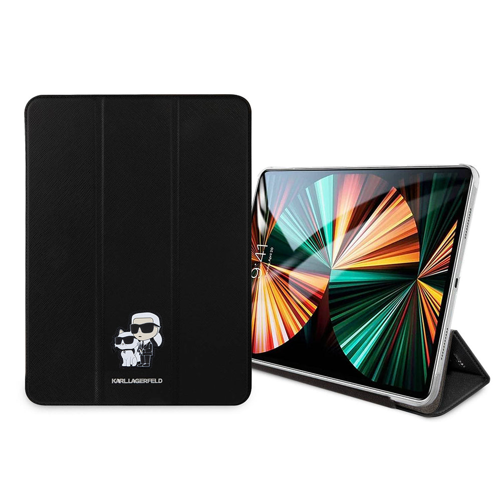 Deksel for Apple iPad Pro 13 (2024), Karl Lagerfeld, Saffiano Karl & Choupette, Svart