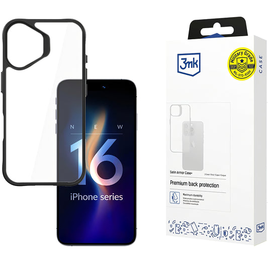 Etui til Apple iPhone 16, 3MK, Satin Armor Case+, Clear