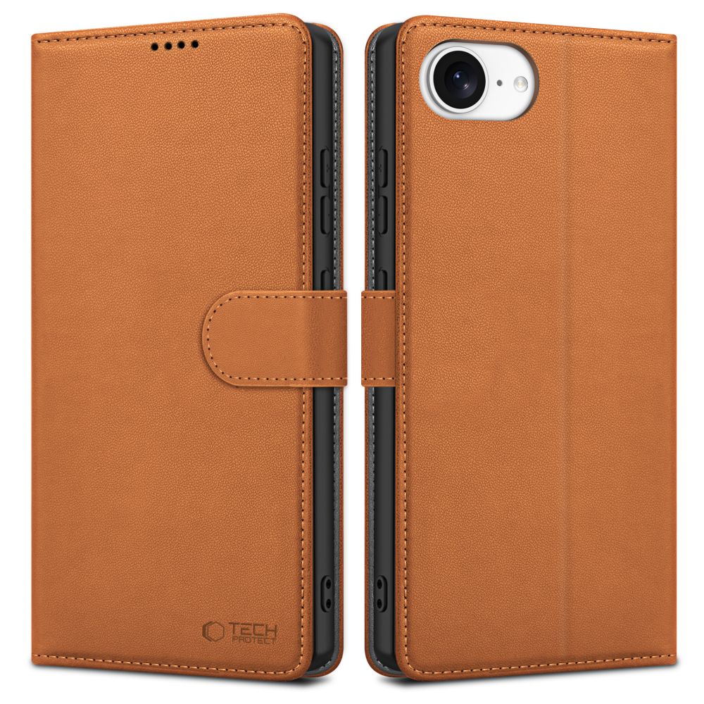 Deksel for Apple iPhone 17e / 16e, Tech-Protect, Wallet, Brun