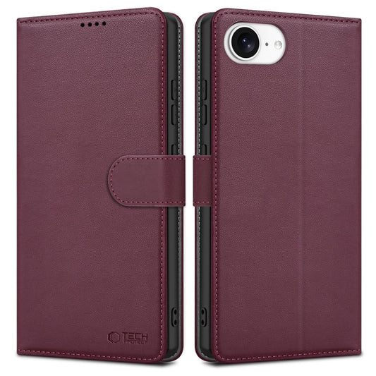 Deksel for Apple iPhone 16e, Tech-Protect, Wallet, Kirsebærrød