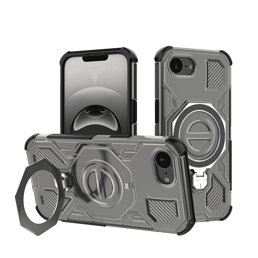 Deksel for Apple iPhone 17e / 16e, Techsuit, Carbon Shield Pro, Røykfarget