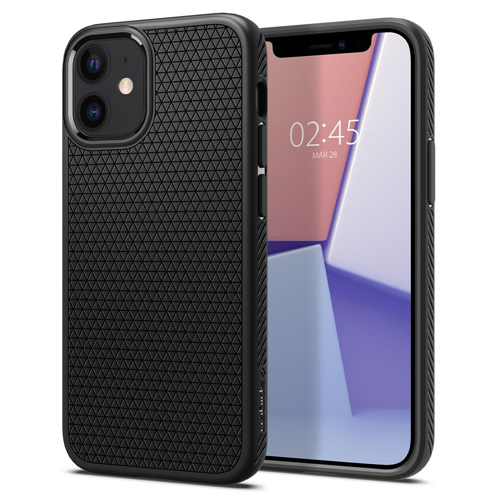 Deksel for Apple iPhone 12 / 12 Pro, Spigen, Liquid Air, Svart ACS01701
