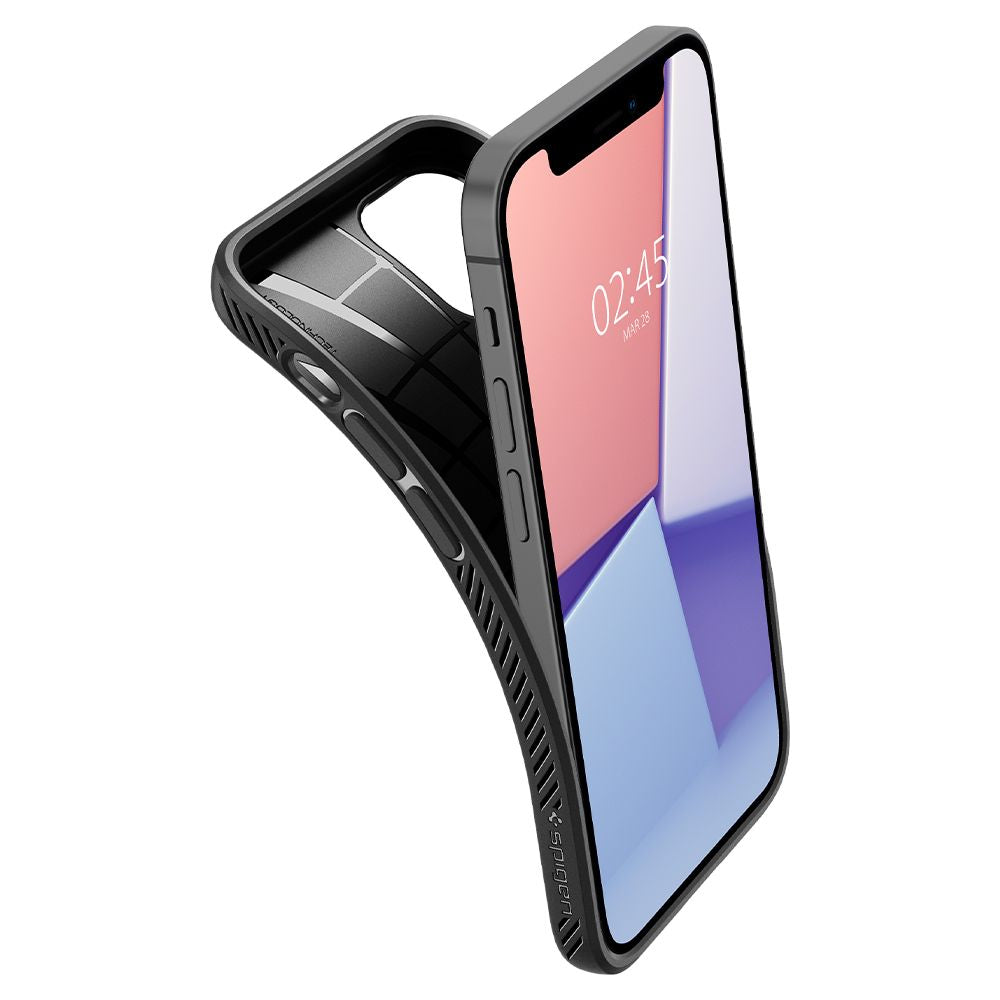 Deksel for Apple iPhone 12 / 12 Pro, Spigen, Liquid Air, Svart ACS01701