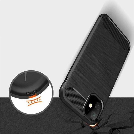 Deksel for Apple iPhone 12 / 12 Pro, Techsuit, Karbon, Svart
