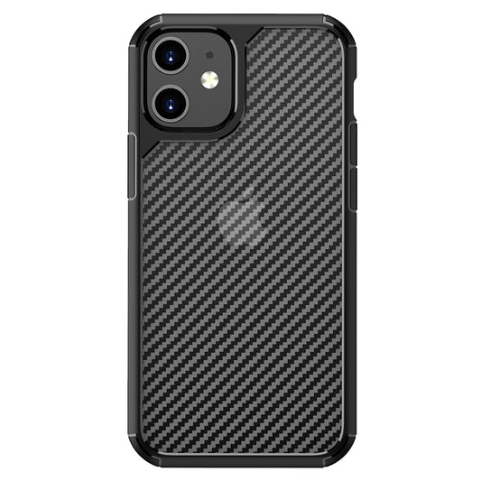 Deksel for Apple iPhone 12 / 12 Pro, Techsuit, CarbonFuse, Svart