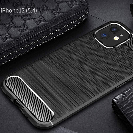 Deksel for Apple iPhone 12 mini, Techsuit, Karbon, Svart