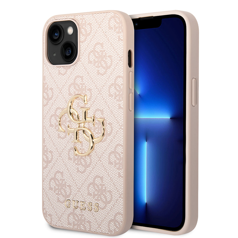 Deksel for Apple iPhone 14, Guess, 4G Metal Logo, Rosa