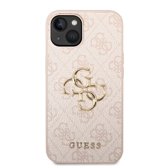 Deksel for Apple iPhone 14, Guess, 4G Metal Logo, Rosa
