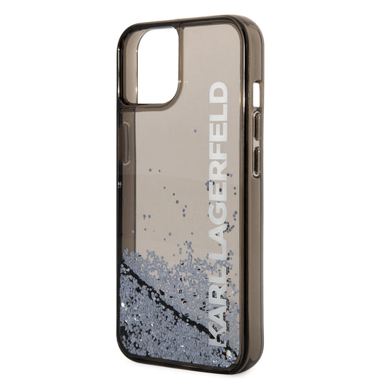 Deksel for Apple iPhone 14, Karl Lagerfeld, Liquid Glitter KL Logo, Svart