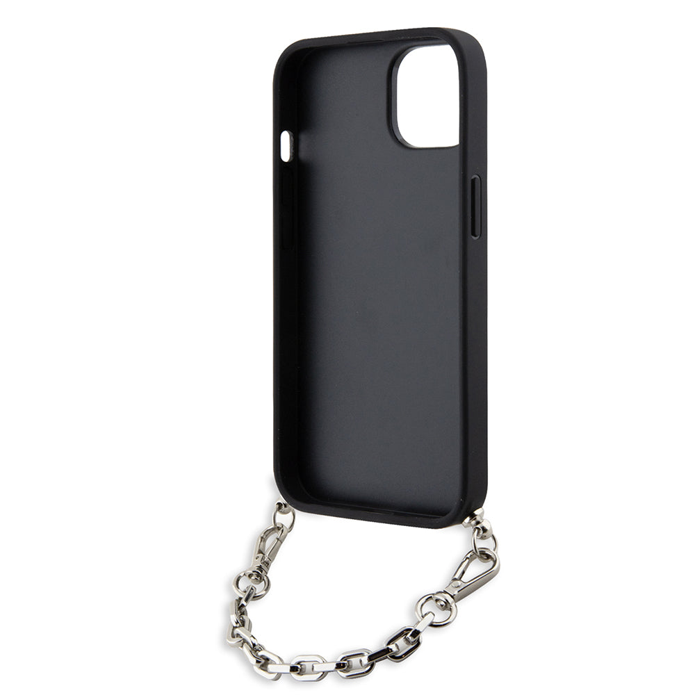 Deksel for Apple iPhone 14, Karl Lagerfeld, Saffiano Monogram Chain, Sølv