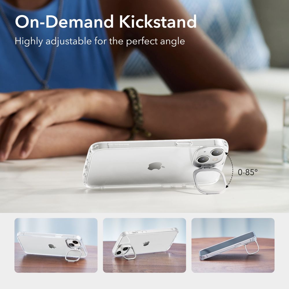 Deksel for Apple iPhone 14 Plus, ESR, Classic Kickstand, Gjennomsiktig