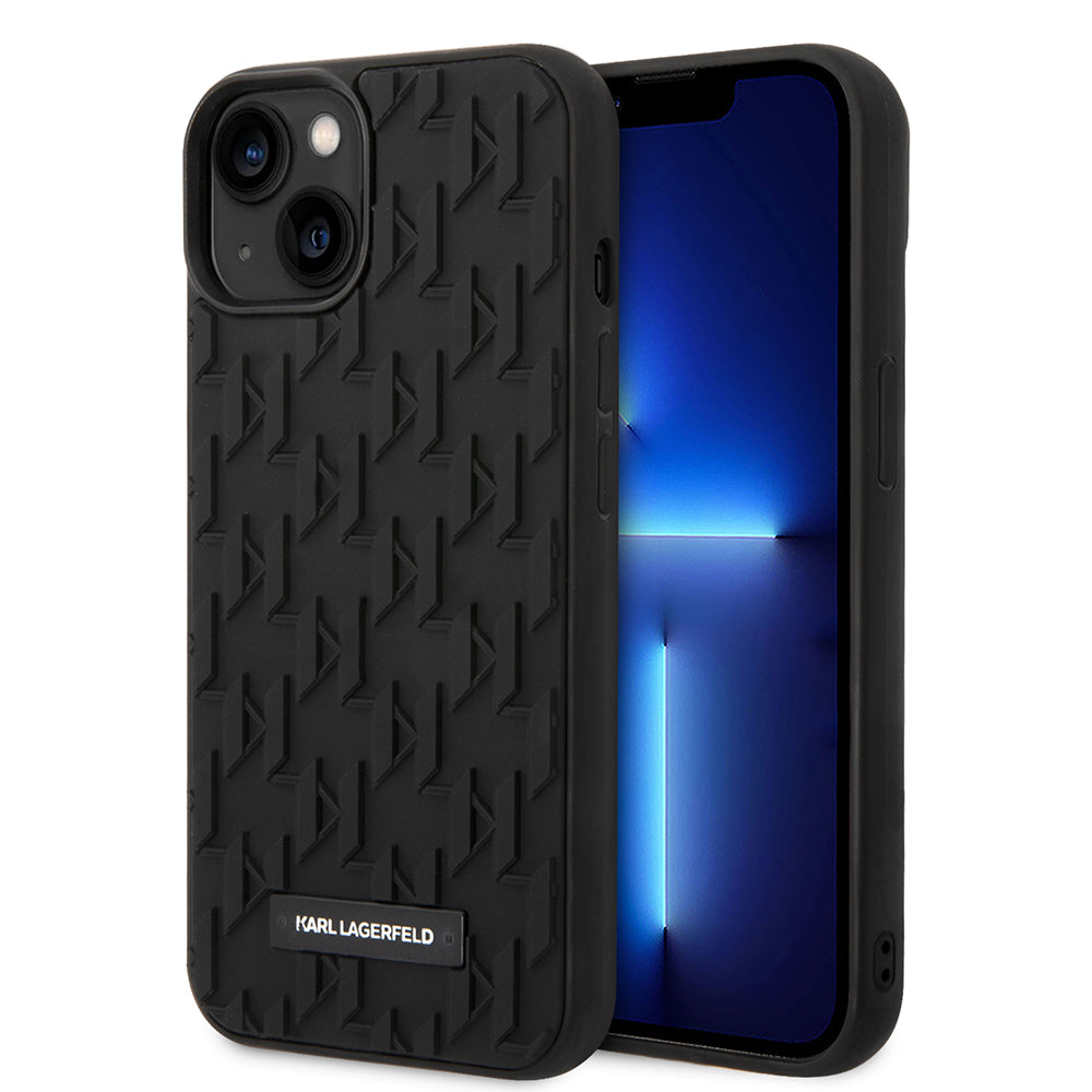 Deksel for Apple iPhone 14 Plus, Karl Lagerfeld, 3D Monogram, Svart