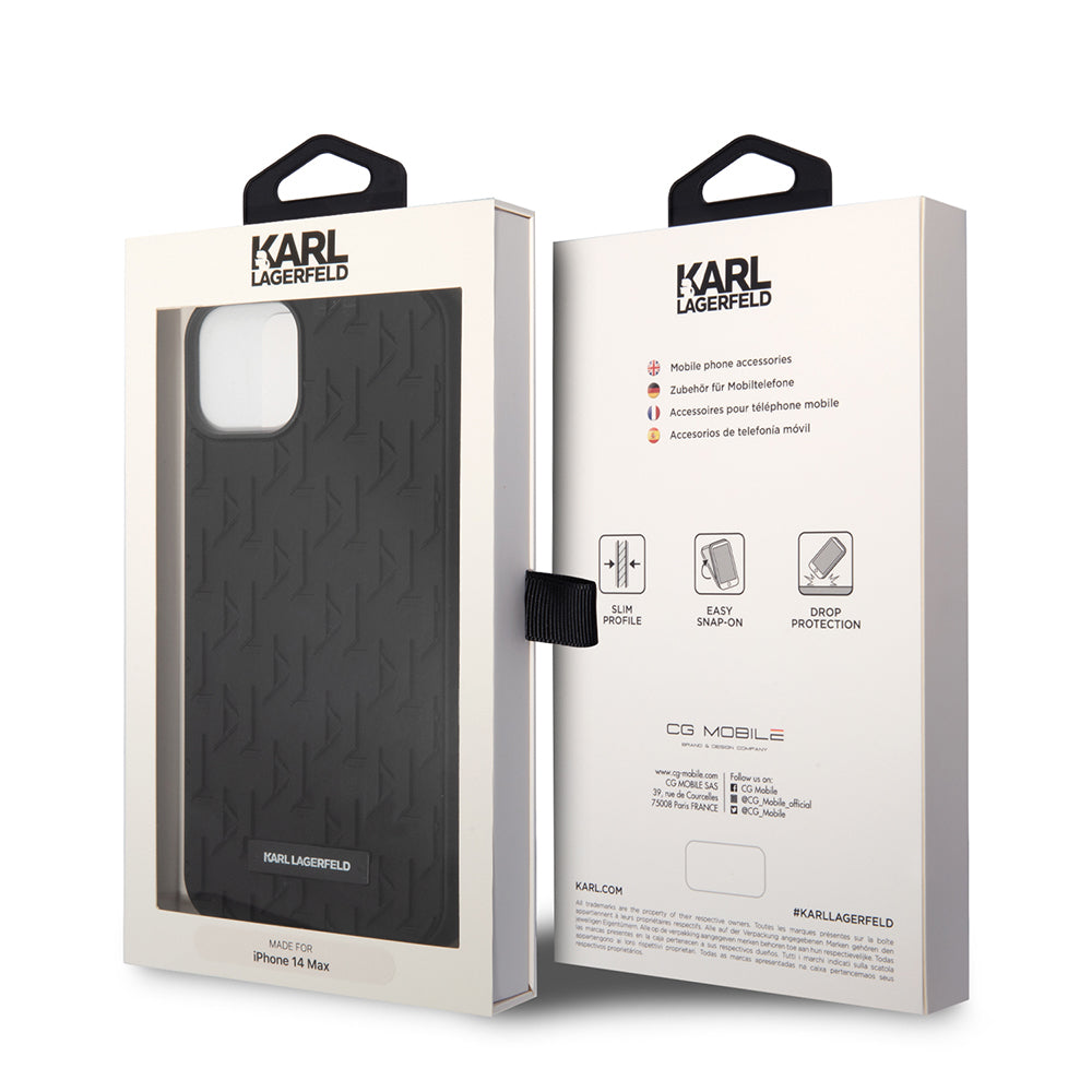 Deksel for Apple iPhone 14 Plus, Karl Lagerfeld, 3D Monogram, Svart