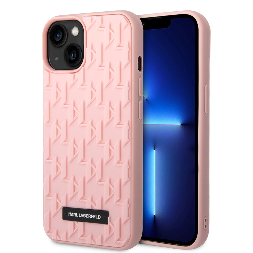 Deksel for Apple iPhone 14 Plus, Karl Lagerfeld, 3D Monogram, Rosa