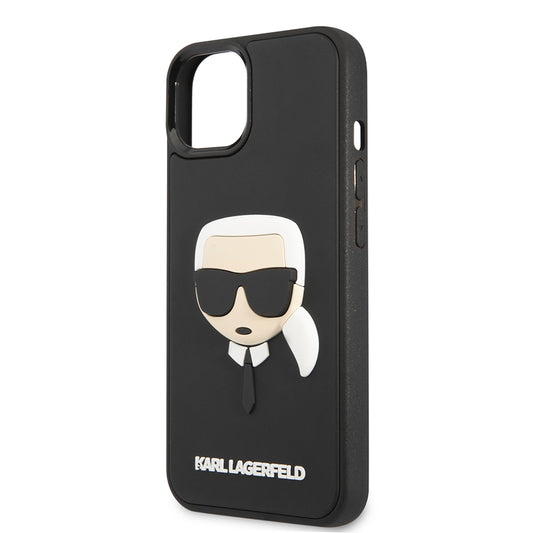 Deksel for Apple iPhone 14 Plus, Karl Lagerfeld, 3D Rubber Karl's Head, Svart