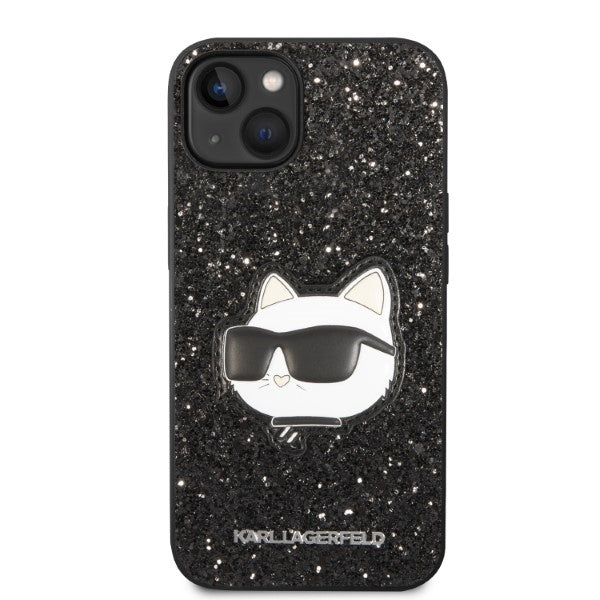 Deksel for Apple iPhone 14 Plus, Karl Lagerfeld, Glitter Choupette Patch, Svart
