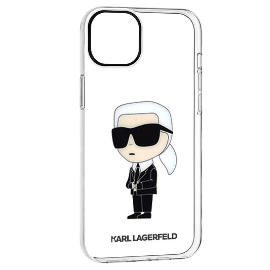 Deksel for Apple iPhone 14 Plus, Karl Lagerfeld, Ikonik Karl, Gjennomsiktig