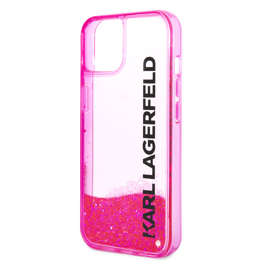 Deksel for Apple iPhone 14 Plus, Karl Lagerfeld, Liquid Glitter KL Logo, Rosa