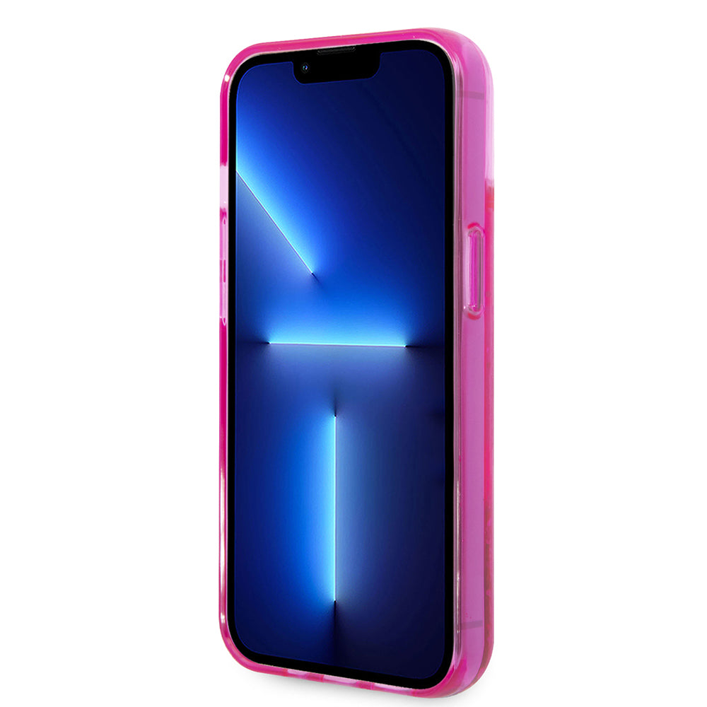 Deksel for Apple iPhone 14 Plus, Karl Lagerfeld, Liquid Glitter KL Logo, Rosa