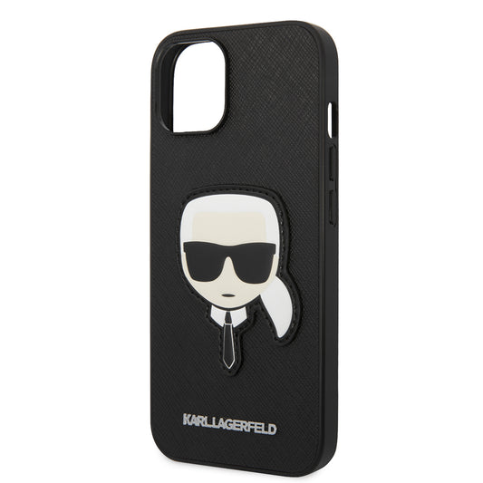 Deksel for Apple iPhone 14 Plus, Karl Lagerfeld, Saffiano Karl's Head, Svart