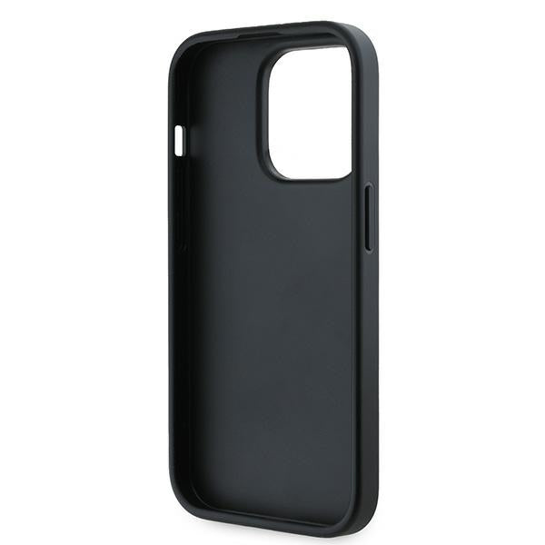 Deksel for Apple iPhone 14 Pro, Karl Lagerfeld, Diagonal Quilted Script, Svart