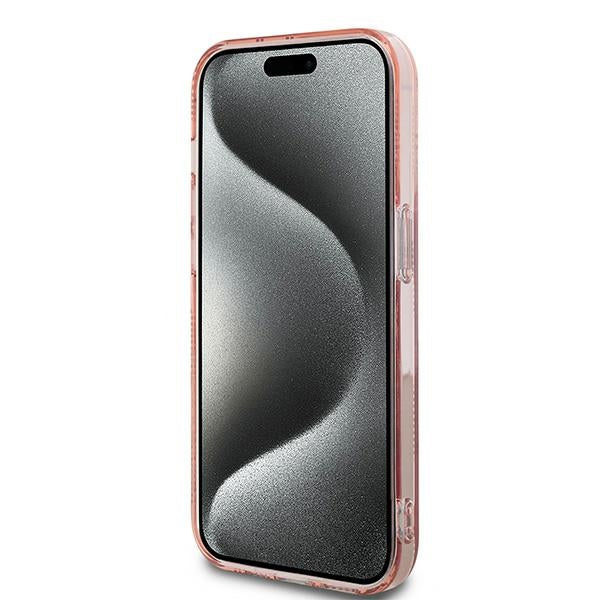 Deksel for Apple iPhone 14 Pro, Karl Lagerfeld, IML Luxury Monogram Choupette's Head, Rosa