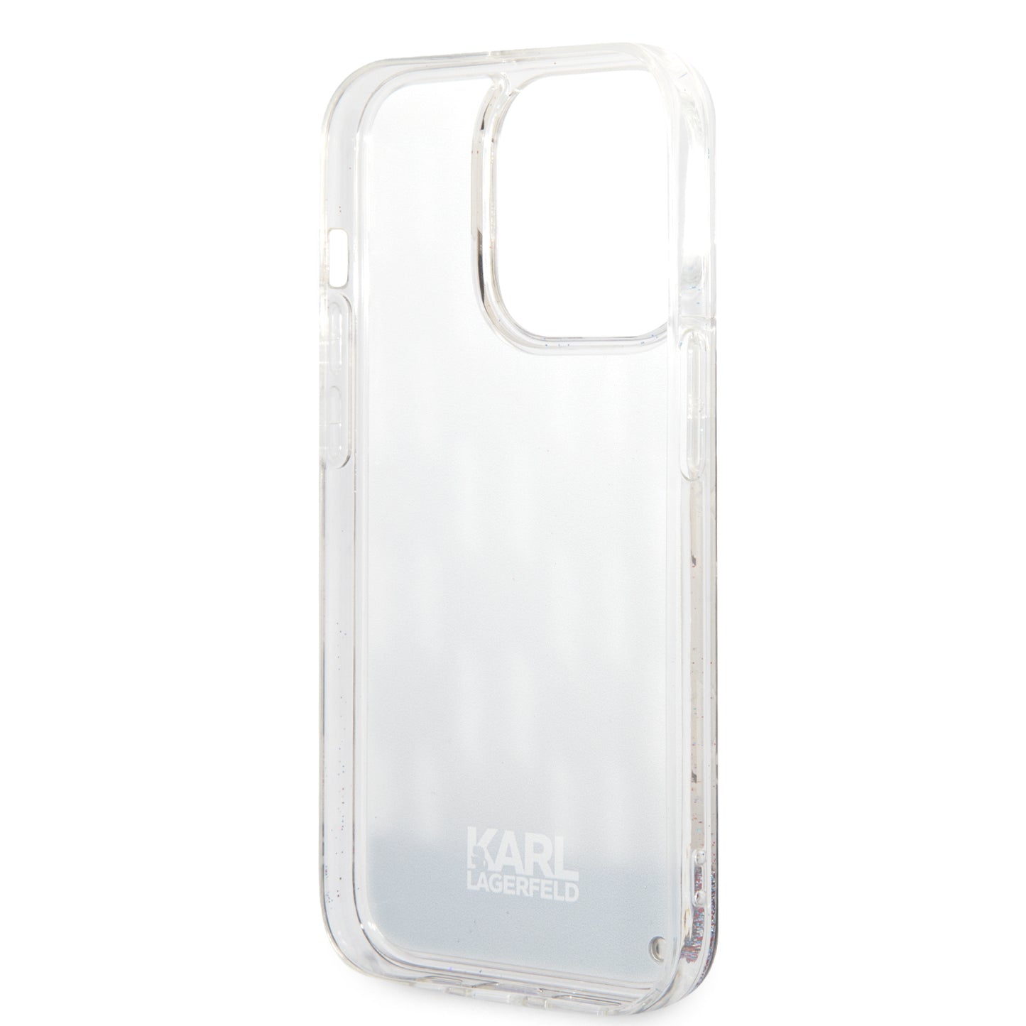 Deksel for Apple iPhone 14 Pro, Karl Lagerfeld, Liquid Glitter Monogram, Sølvfarget