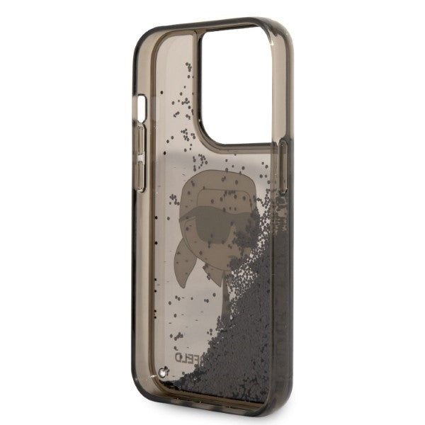 Deksel for Apple iPhone 14 Pro Max, Karl Lagerfeld, Glitter Karl's Head, Svart