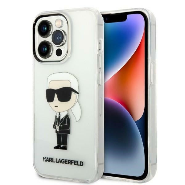 Deksel for Apple iPhone 14 Pro Max, Karl Lagerfeld, Ikonik Karl, Gjennomsiktig