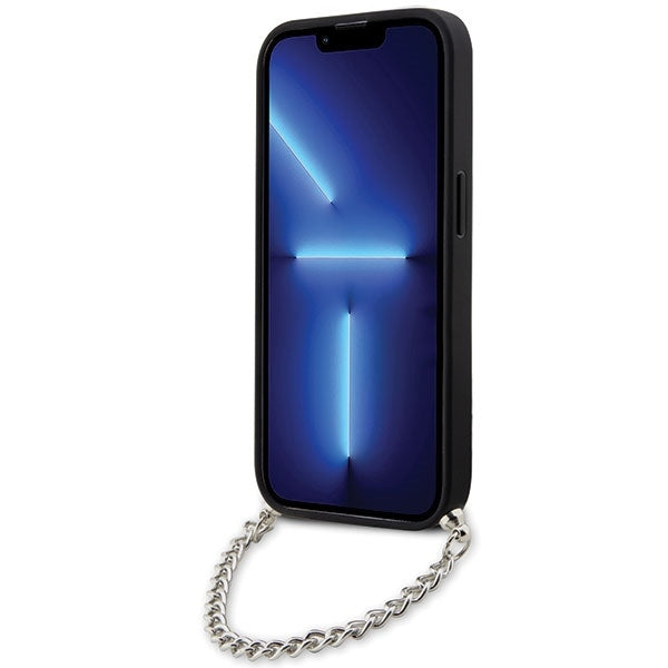 Deksel for Apple iPhone 14 Pro Max, Karl Lagerfeld, Saffiano Monogram Chain, Sølv
