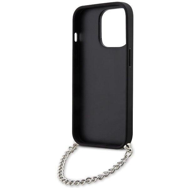 Deksel for Apple iPhone 14 Pro Max, Karl Lagerfeld, Saffiano Monogram Chain, Sølv