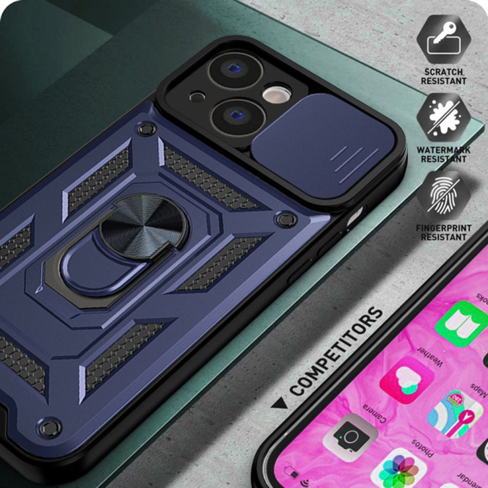Deksel for Apple iPhone 14, Techsuit, CamShield, Blå