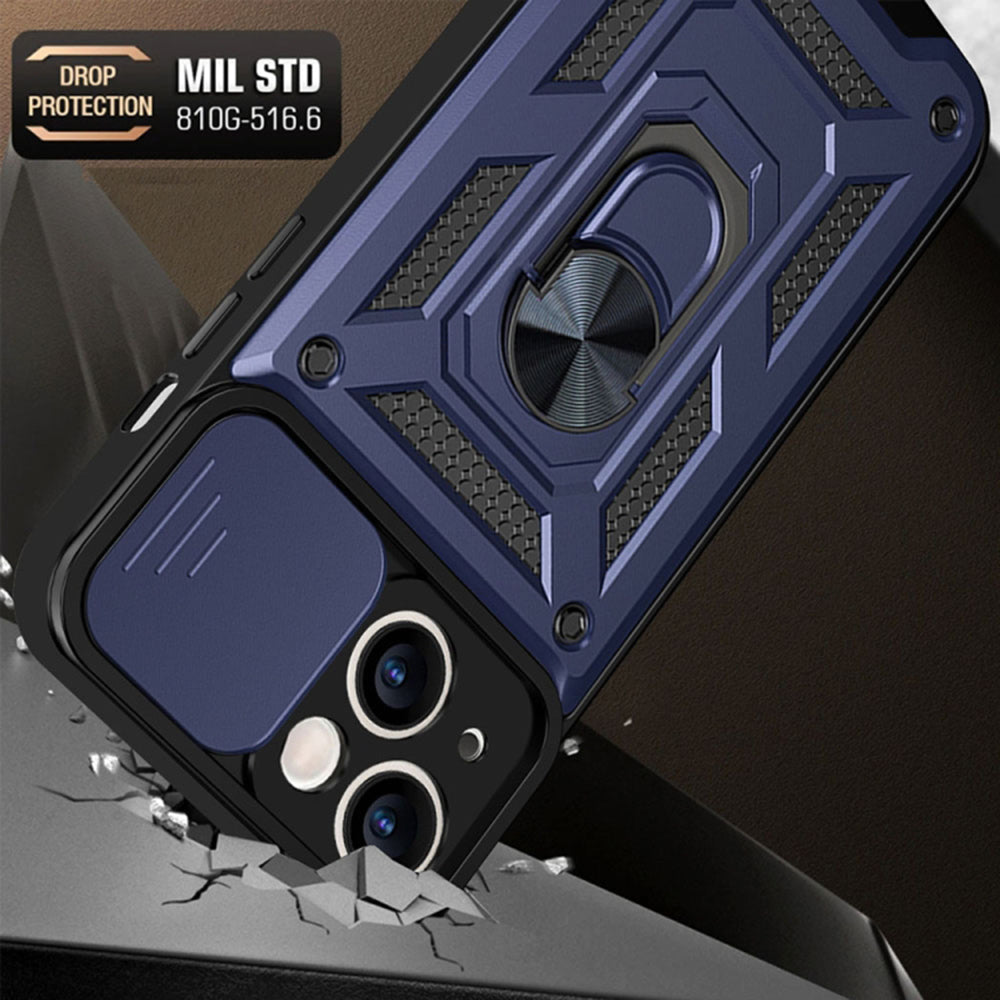 Deksel for Apple iPhone 14, Techsuit, CamShield, Blå