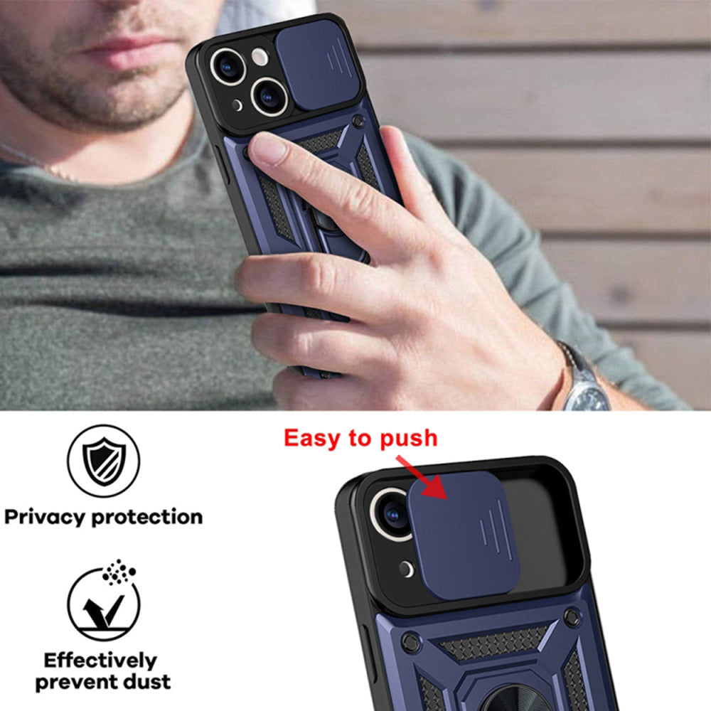 Deksel for Apple iPhone 14, Techsuit, CamShield, Blå