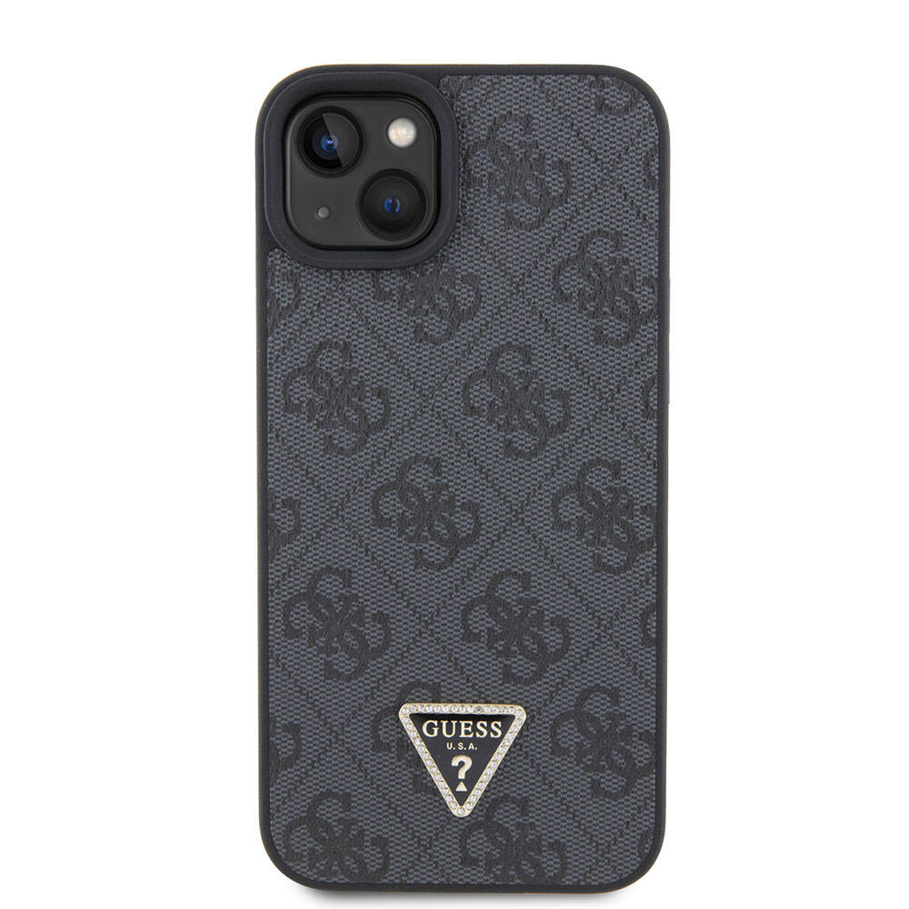 Deksel for Apple iPhone 15 / 14, Guess, Crossbody 4G Metal Logo, Svart