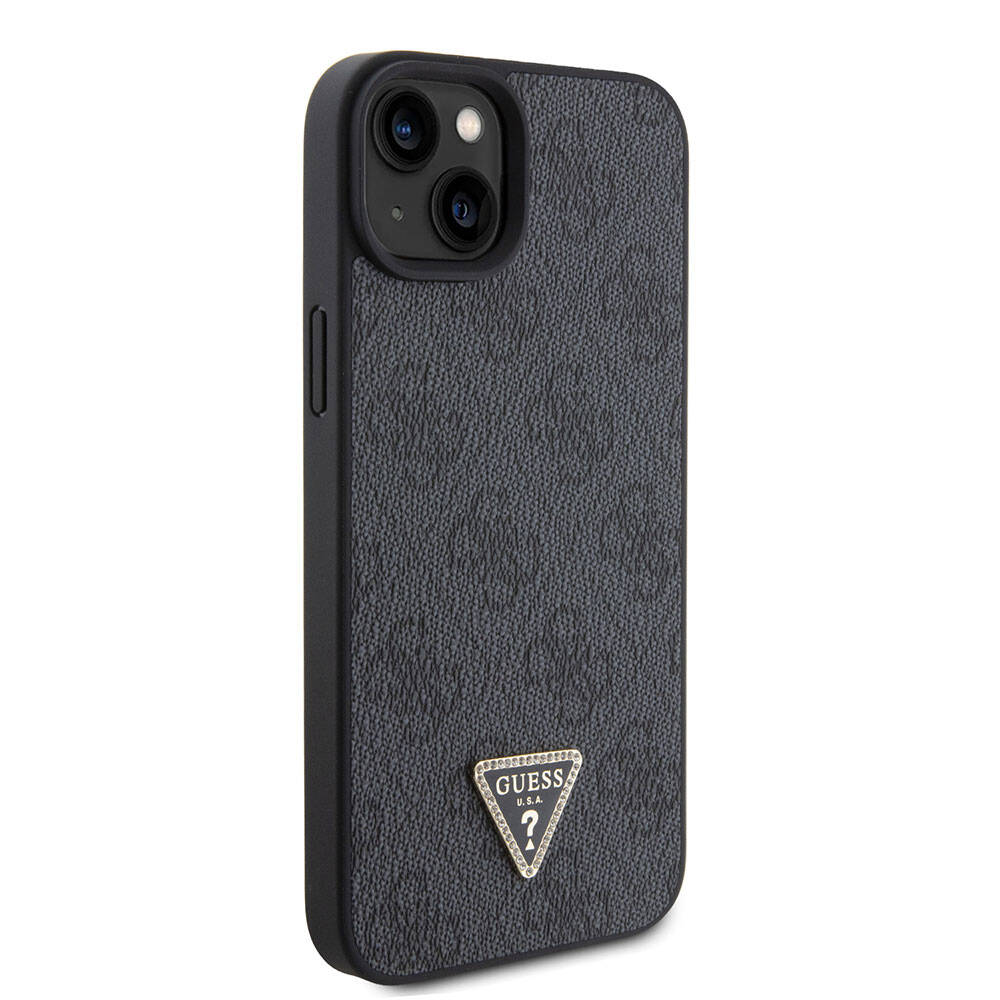 Deksel for Apple iPhone 15 / 14, Guess, Crossbody 4G Metal Logo, Svart